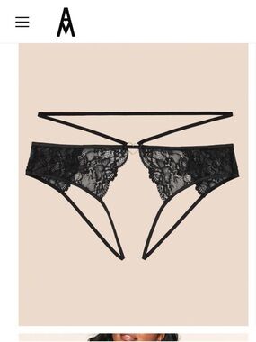 Adore Me Black Lace Strappy Bikini Panty